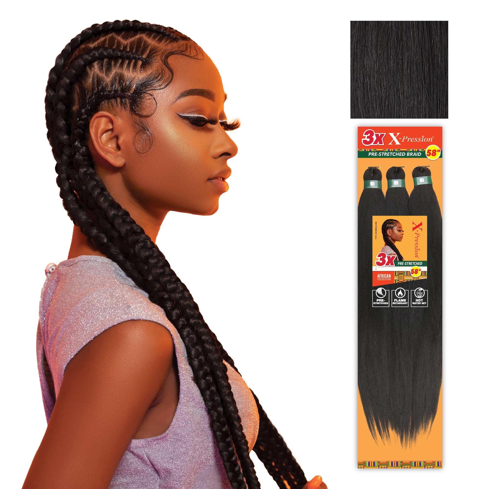 Xpression Pre-Stretched Braiding Hair